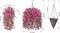Artificial Hanging Flowers Basket for Outdoor, Fake Flowers Faux Plants Look Real for Yard Gardens Porch Patio Home (Purple+Hotpink)